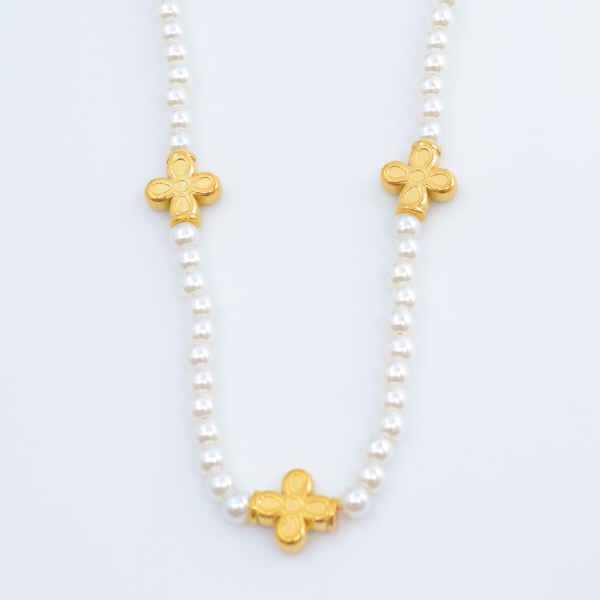 Necklace Pérolas Douradas